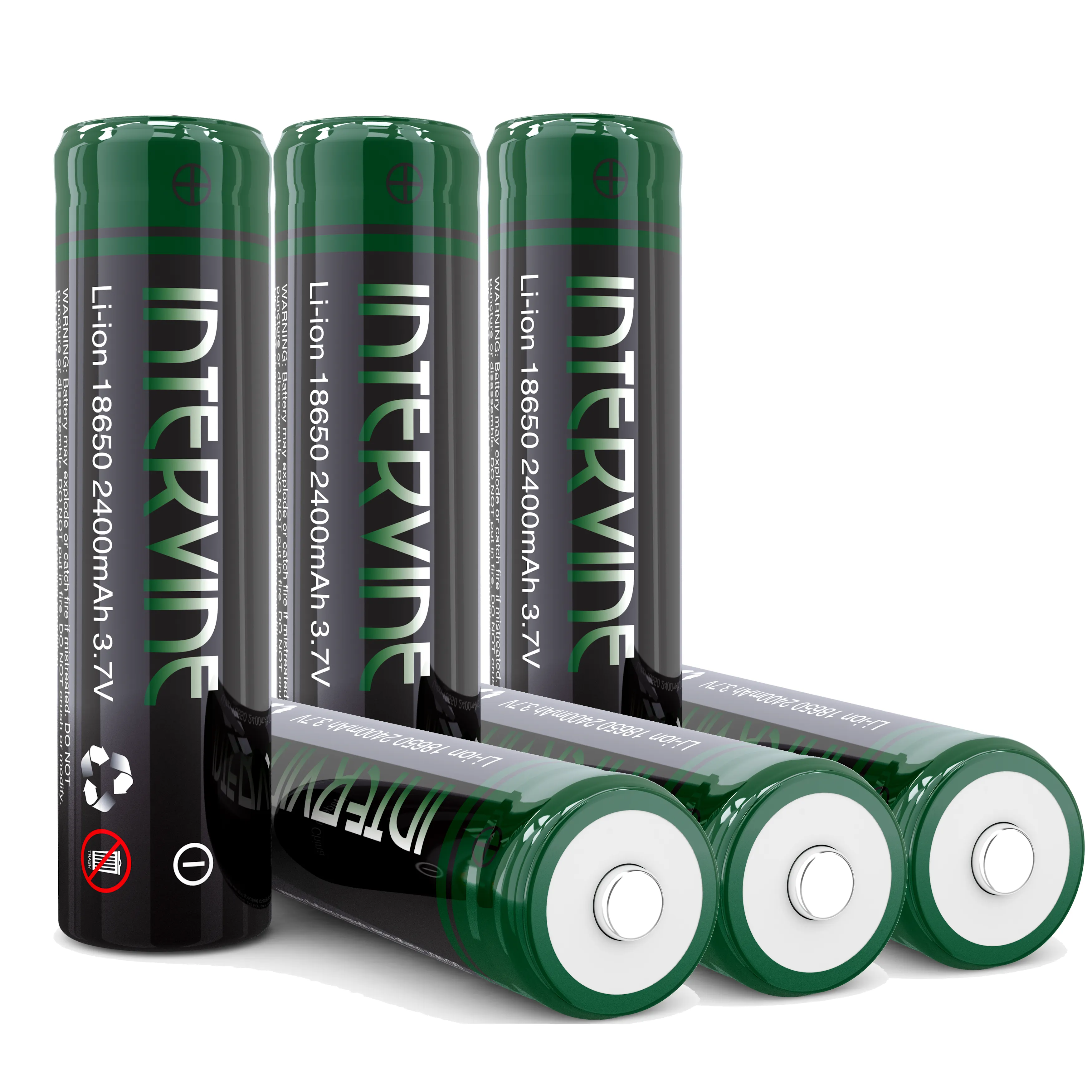 Intervine 2400 Mah Rechargeable 18650 Lithium Ion Batteries - Multipack