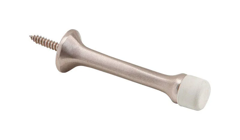 Ives 3-3/16 in. W X 7/8 in. L Aluminum Satin Nickel Door Stop Mounts to wall