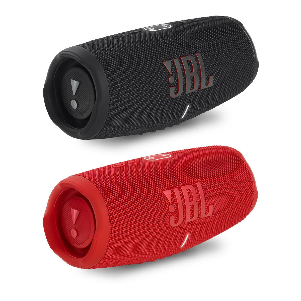 JBL Charge 5 Portable Waterproof Bluetooth Speaker with Powerbank - Pair (Black/Red)