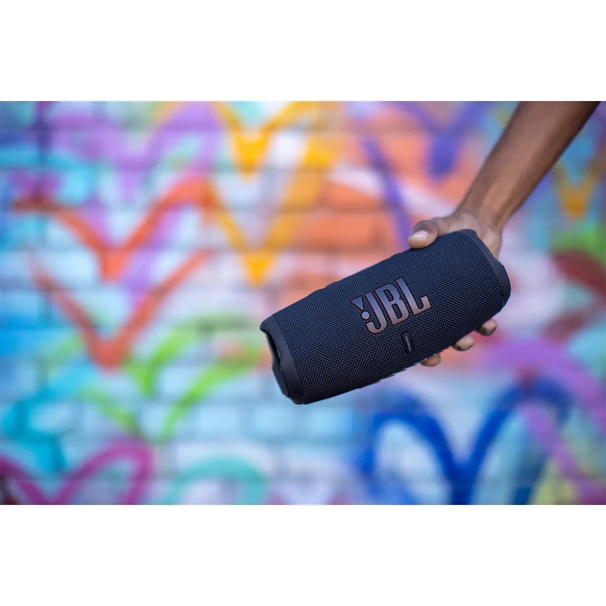 JBL Charge 5 Portable Waterproof Bluetooth Speaker with Powerbank - Pair (Blue/Gray)