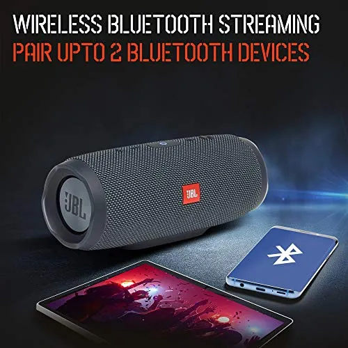 JBL Charge Essential 20W IPX7 Waterproof Portable Bluetooth Speaker with 20 Hours Playtime & Built-in 6000 mAh Powerbank (Without Mic, Gun Metal)