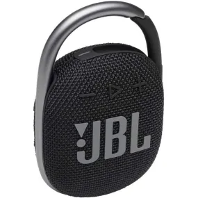JBL Clip 4 Bluetooth Portable Speaker, Waterproof & Dustproof, Integrated Carabiner - Black
