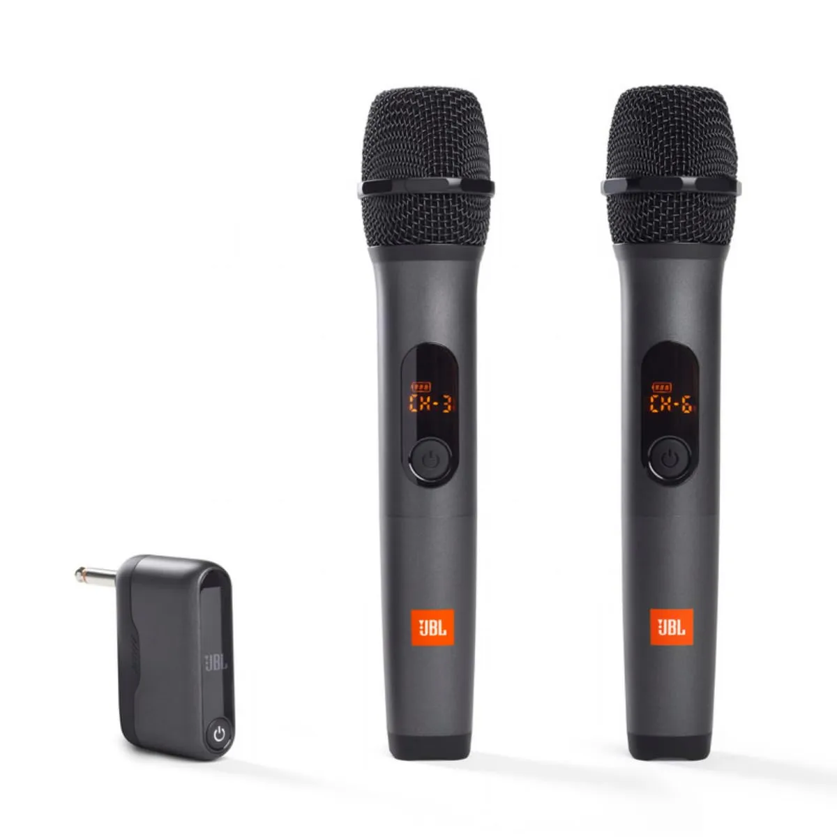 JBL Wireless 2 Microphone System, High Vocal Quality, Rechargeable UHF Dual Channel Wireless Receiver, 6H of Playtime, Plug and Play, Replaceable AA Batteries - Black, JBLWIRELESSMIC, Bluetooth
