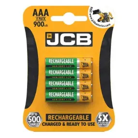JCB Rechargeable AAA Battery 4 Pack