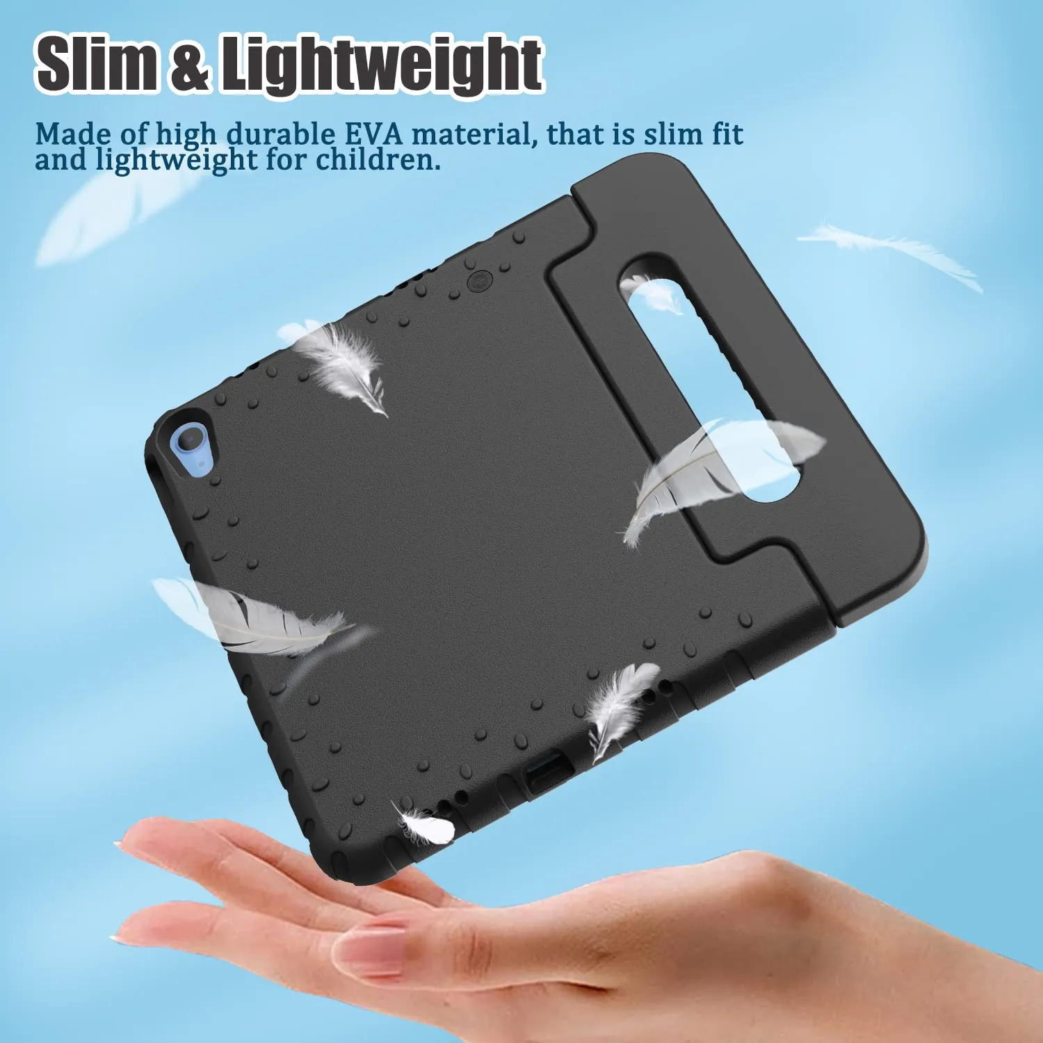 Kids Case for iPad 10 (10.9-Inch, 2022 Model, 10th Generation)| Shockproof Full-Body Handle Stand Tablet Protective Cover |Black