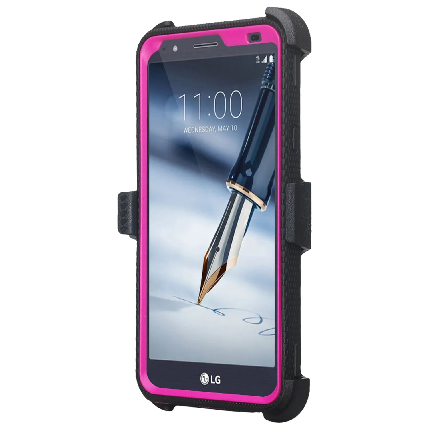LG Escape Plus Case, Arena 2, K30 2019, Triple Protection 3-1 w/ Built in Screen Protector Heavy Duty Holster Shell Combo Case - Purple