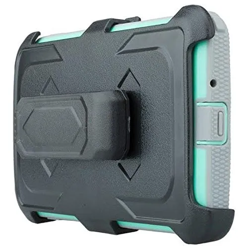 LG K7 | Tribute 5 | Treasure Case, Triple Protection 3-1 w/ Built in Screen Protector Heavy Duty Holster Shell Combo Case - Teal