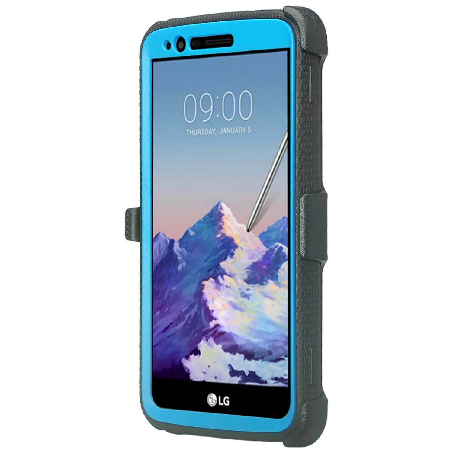 LG Stylo 3 Case, LG Stylo 3 Plus Case, Triple Protection 3-1 w/ Built in Screen Protector Heavy Duty Holster Shell Combo Case for LG Stylo 3 - Blue