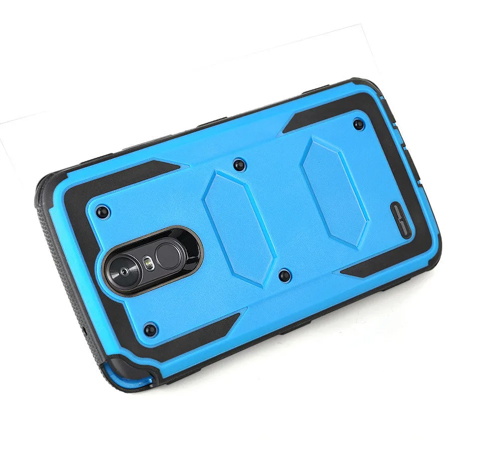 LG Stylo 3 Case, LG Stylo 3 Plus Case, Triple Protection 3-1 w/ Built in Screen Protector Heavy Duty Holster Shell Combo Case for LG Stylo 3 - Blue