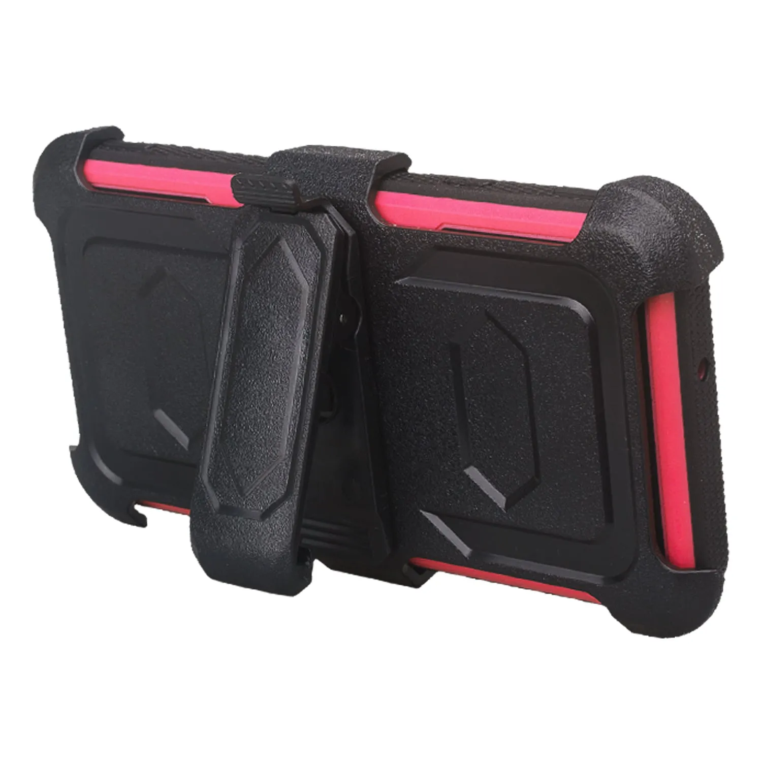 LG Stylo 4 Case, Stylo 4 Plus, Q Stylus Triple Protection 3-1 w/ Built in Screen Protector Heavy Duty Holster Shell Combo Case - Hot Pink