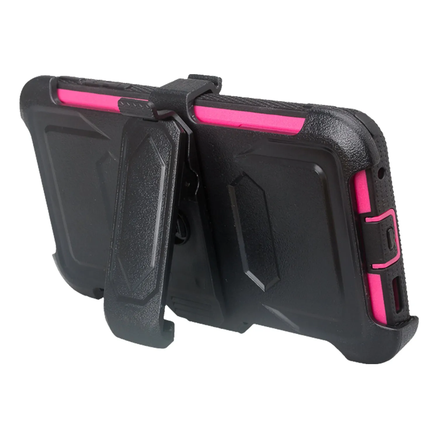 LG V30 Case, V30 Plus, Triple Protection [ Built in Screen Protector ] Heavy Duty Holster Shell Combo Clip Cover - Hot Pink