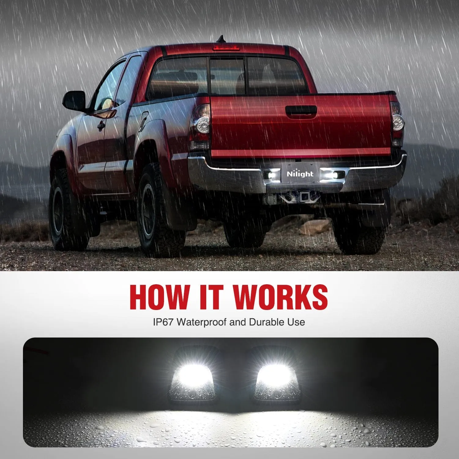 License Plate Lights Compatible with 1995 1996 1997 1998 1999 2000 2001 2002 2003 2004 Toyota Tacoma Black Housing 6000K White 2PCS Pack