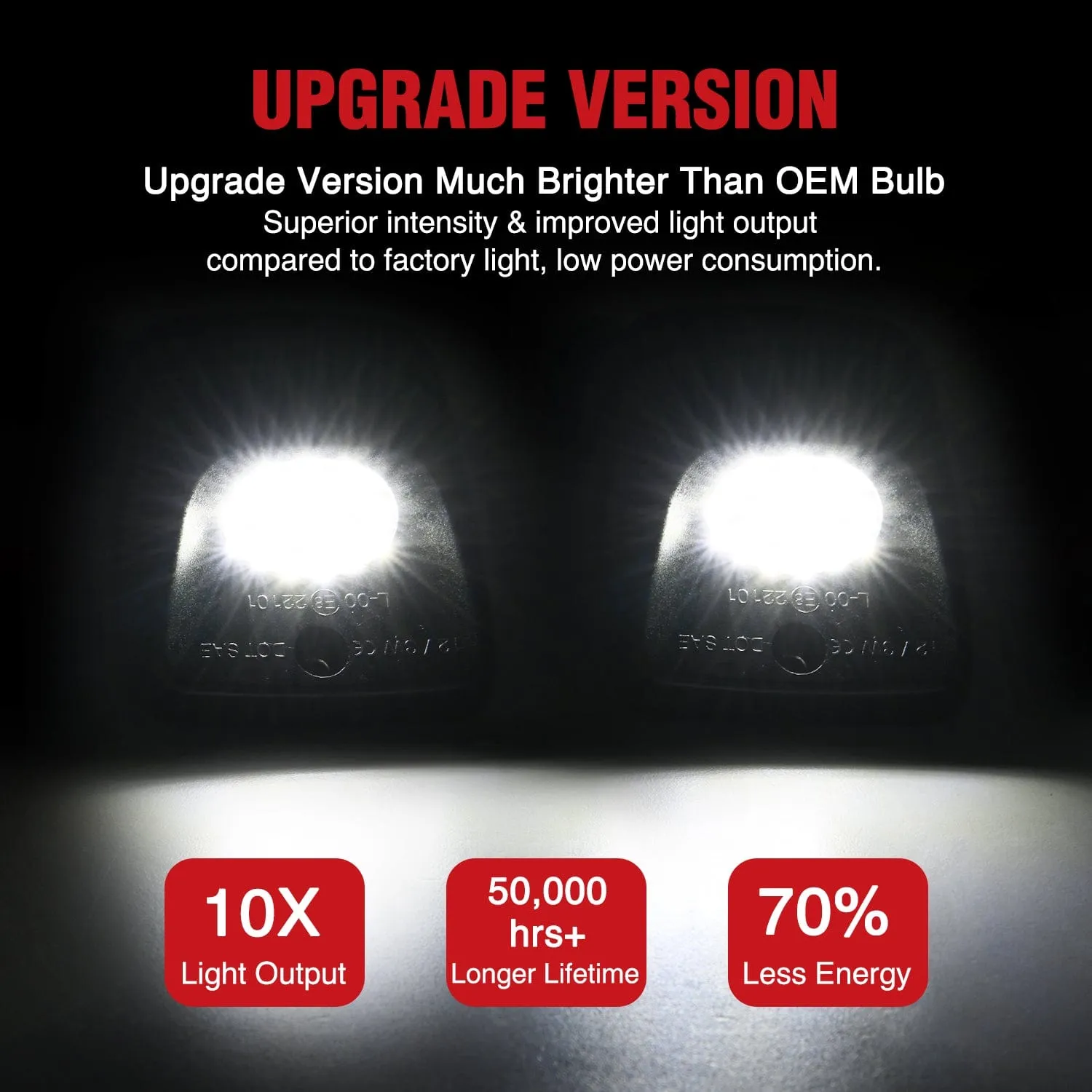 License Plate Lights Compatible with 1995 1996 1997 1998 1999 2000 2001 2002 2003 2004 Toyota Tacoma Black Housing 6000K White 2PCS Pack