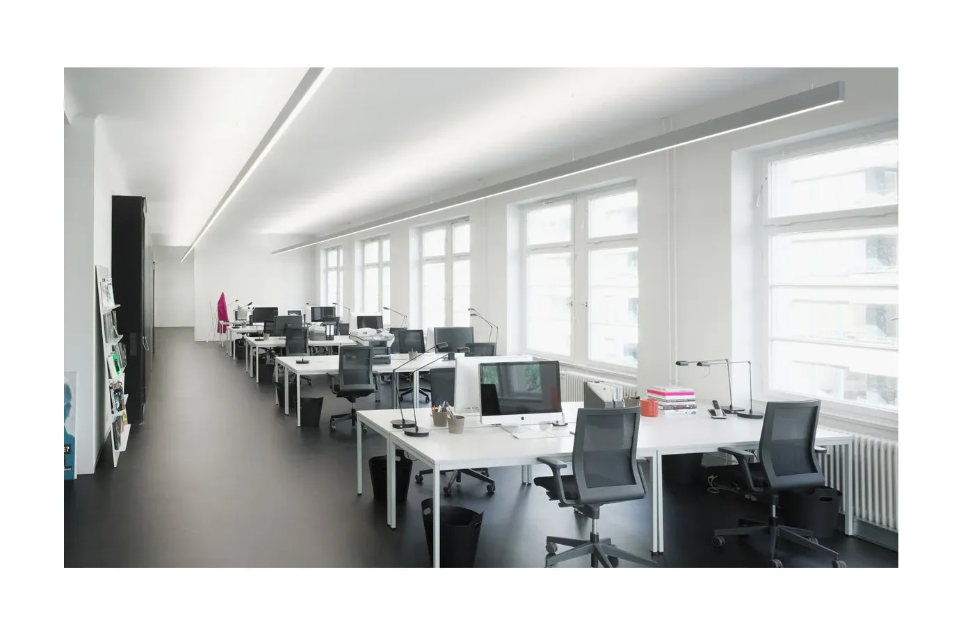 Linear Pendant Architectural Lighting System (End to End Linking, Corner, Cross, and T Connecting Options) 3CCT SWITCHABLE (3000K/4000K/5000K) Dimmable