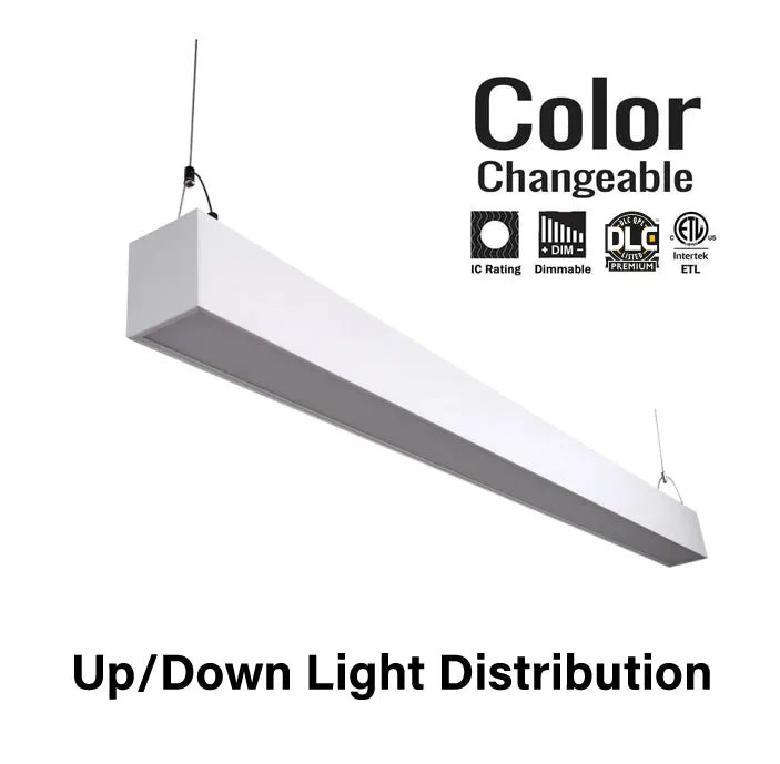 Linear Pendant Architectural Lighting System (End to End Linking, Corner, Cross, and T Connecting Options) 3CCT SWITCHABLE (3000K/4000K/5000K) Dimmable