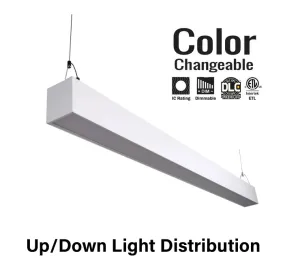 Linear Pendant Architectural Lighting System (End to End Linking, Corner, Cross, and T Connecting Options) 3CCT SWITCHABLE (3000K/4000K/5000K) Dimmable