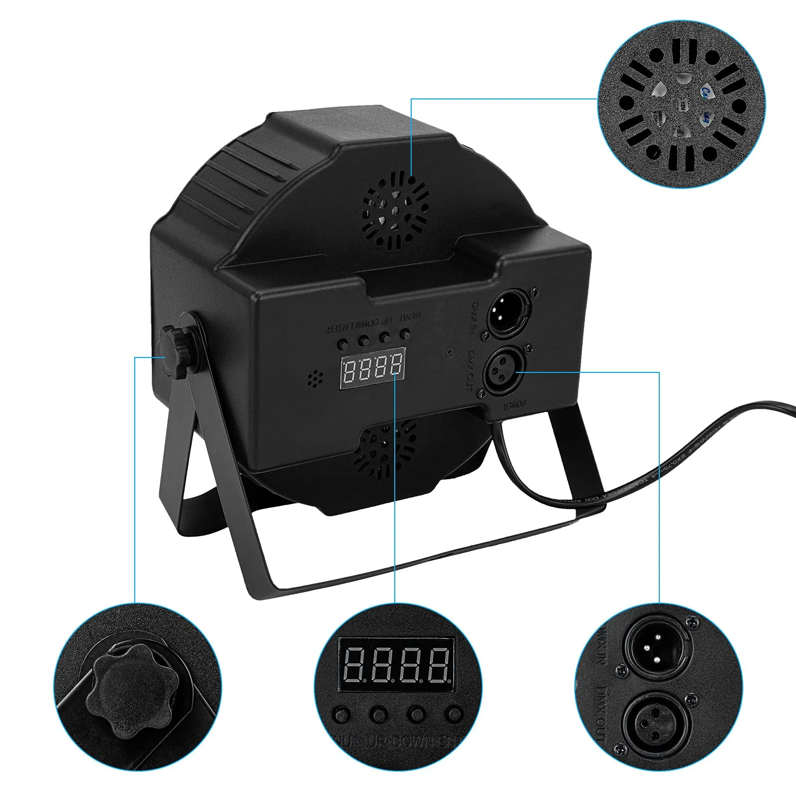 LITAKE Party Lights 36 LED RGB Stage Lights 4 Packs