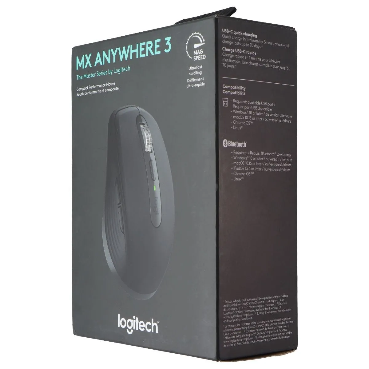 Logitech MX Anywhere 3 Compact Performance Wireless Mouse - Graphite