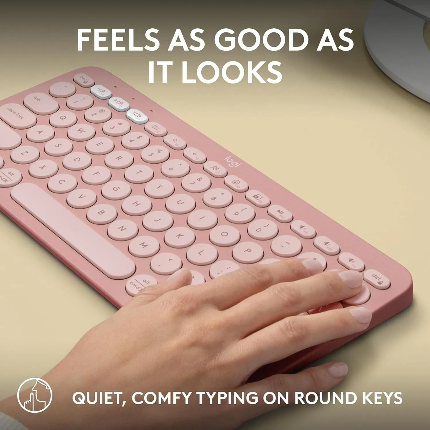 Logitech Pebble Keys 2 K380s Multi-Device Bluetooth Keyboard, Slim & Portable, Customizable Shortcuts, Easy-Switch for Windows/macOS/iPadOS/Android/Chrome OS, QWERTY UK Layout - Rose