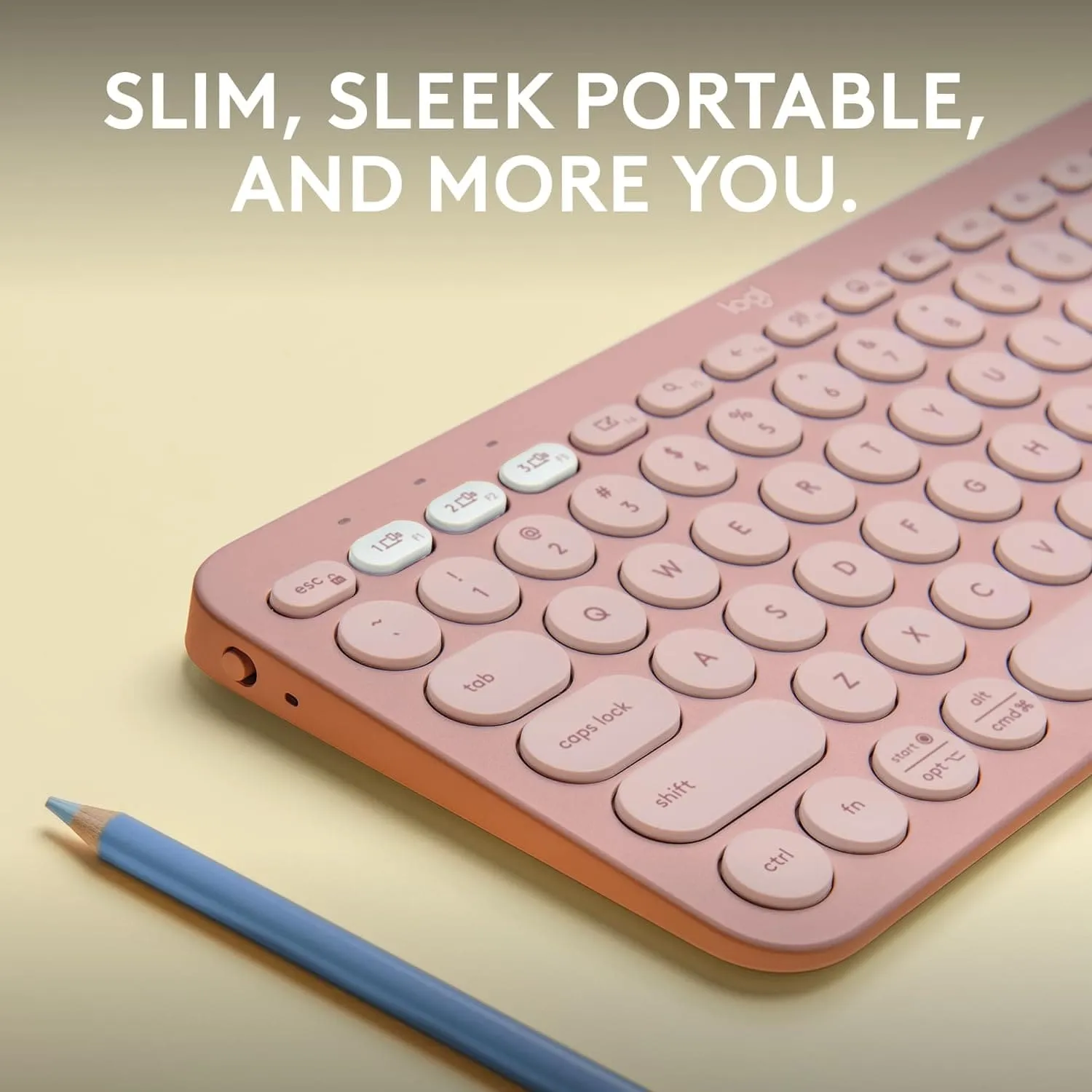 Logitech Pebble Keys 2 K380s Multi-Device Bluetooth Keyboard, Slim & Portable, Customizable Shortcuts, Easy-Switch for Windows/macOS/iPadOS/Android/Chrome OS, QWERTY UK Layout - Rose
