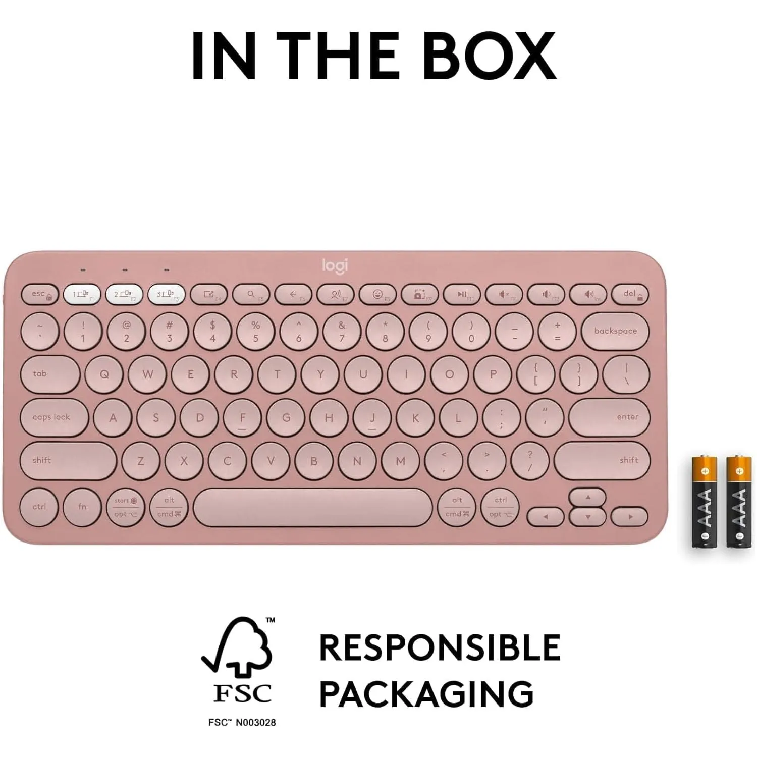 Logitech Pebble Keys 2 K380s Multi-Device Bluetooth Keyboard, Slim & Portable, Customizable Shortcuts, Easy-Switch for Windows/macOS/iPadOS/Android/Chrome OS, QWERTY UK Layout - Rose