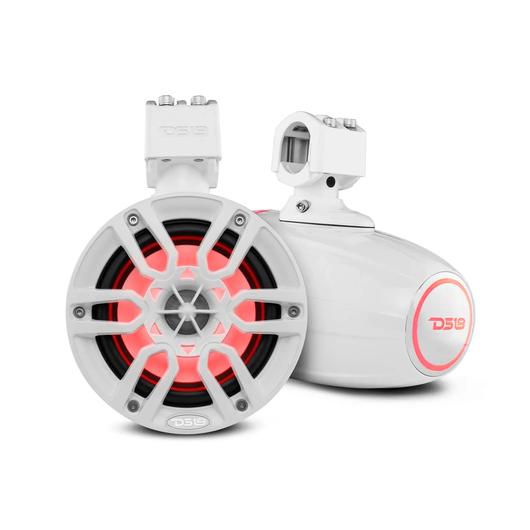 NXL 6.5" Marine Water Resistant Wakeboard Tower Speakers with Integrated RGB LED Lights 300 Watts