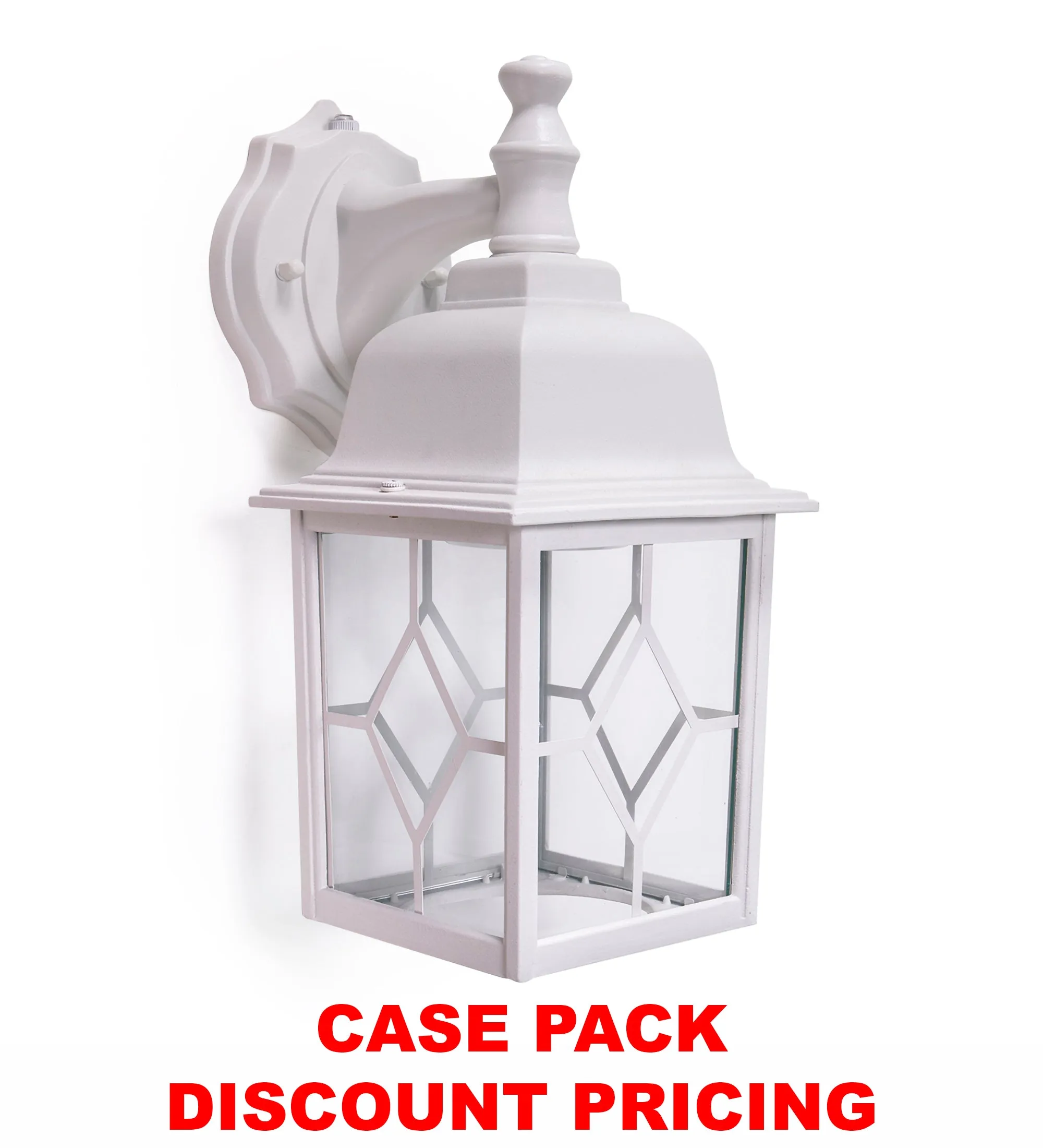 Outdoor Dusk to Dawn Integrated LED Square Wall Light, 1000 Lumens, 3K Warm White, Wet Location, Black or White Finish with Decorative Clear Glass