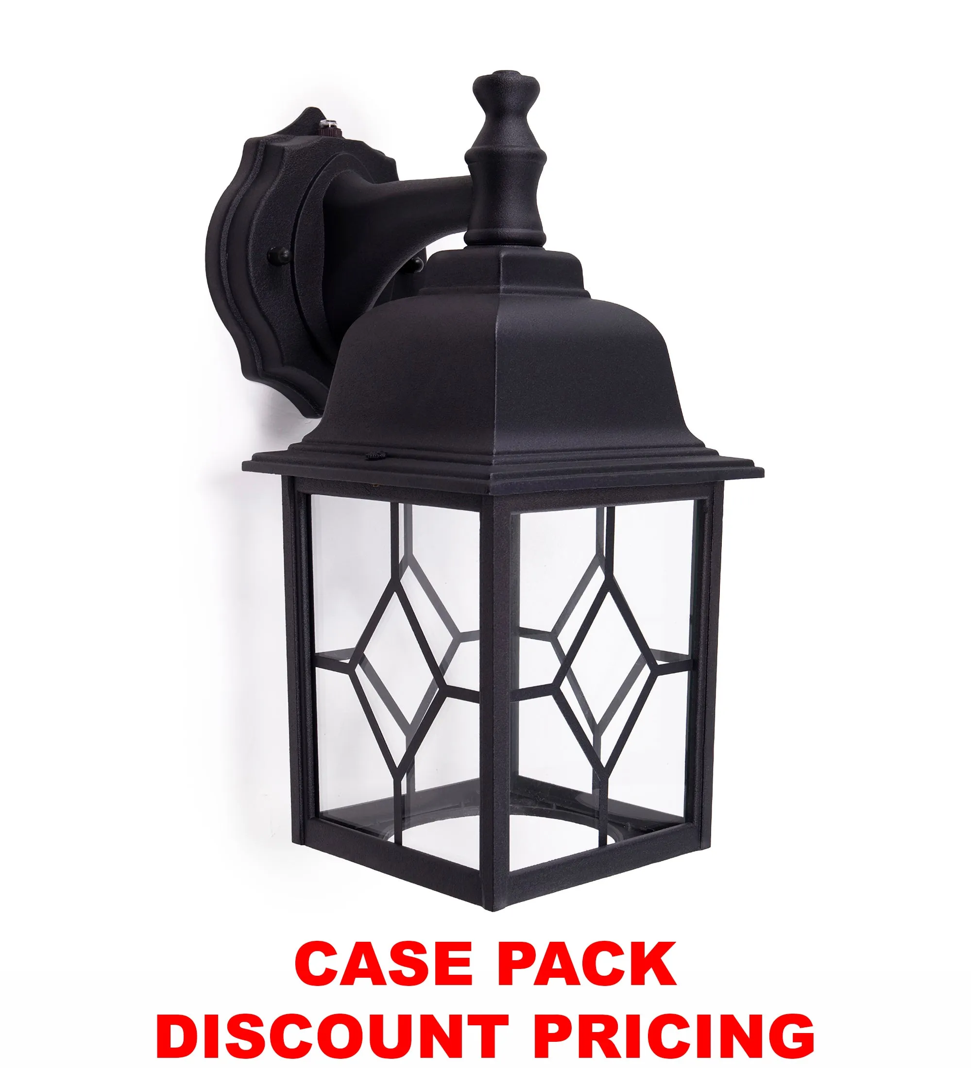 Outdoor Dusk to Dawn Integrated LED Square Wall Light, 1000 Lumens, 3K Warm White, Wet Location, Black or White Finish with Decorative Clear Glass