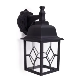 Outdoor Dusk to Dawn Integrated LED Square Wall Light, 1000 Lumens, 3K Warm White, Wet Location, Black or White Finish with Decorative Clear Glass