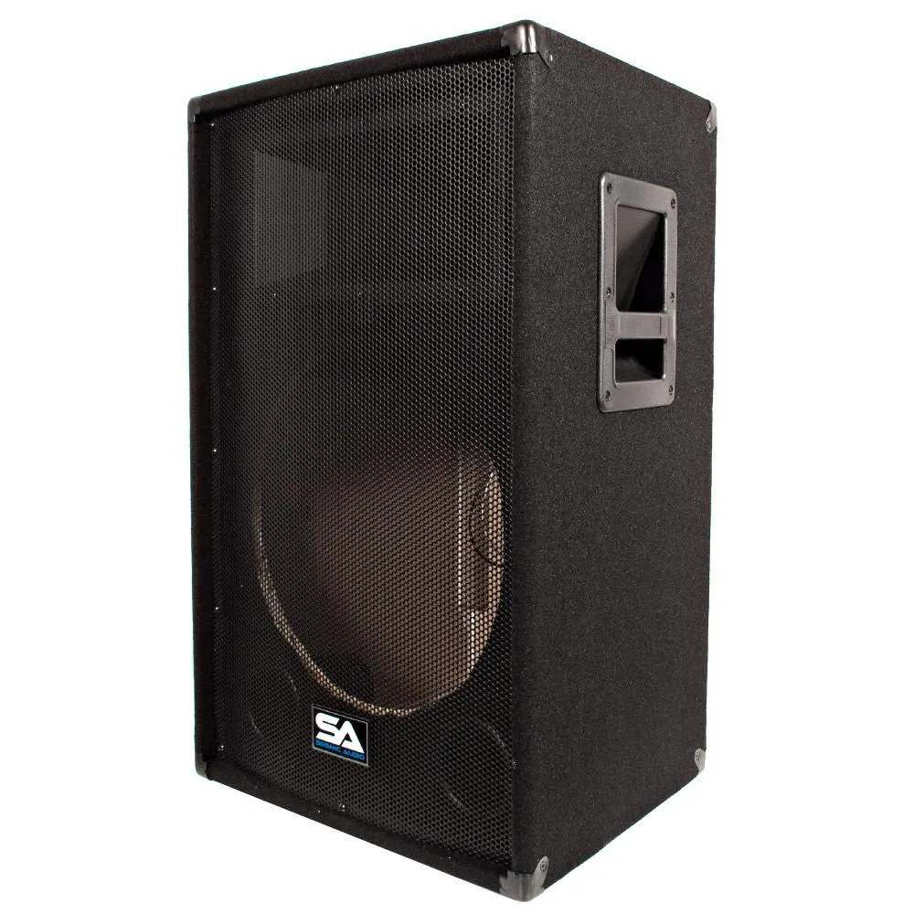 Pair of Empty 15 Inch PA / DJ / Band Speaker Cabinets with Titanium Horns
