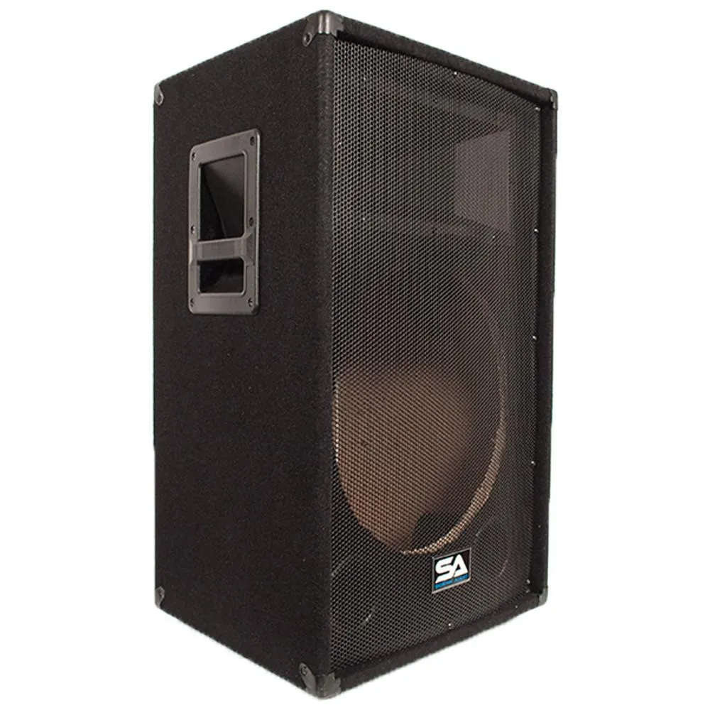 Pair of Empty 15 Inch PA / DJ / Band Speaker Cabinets with Titanium Horns