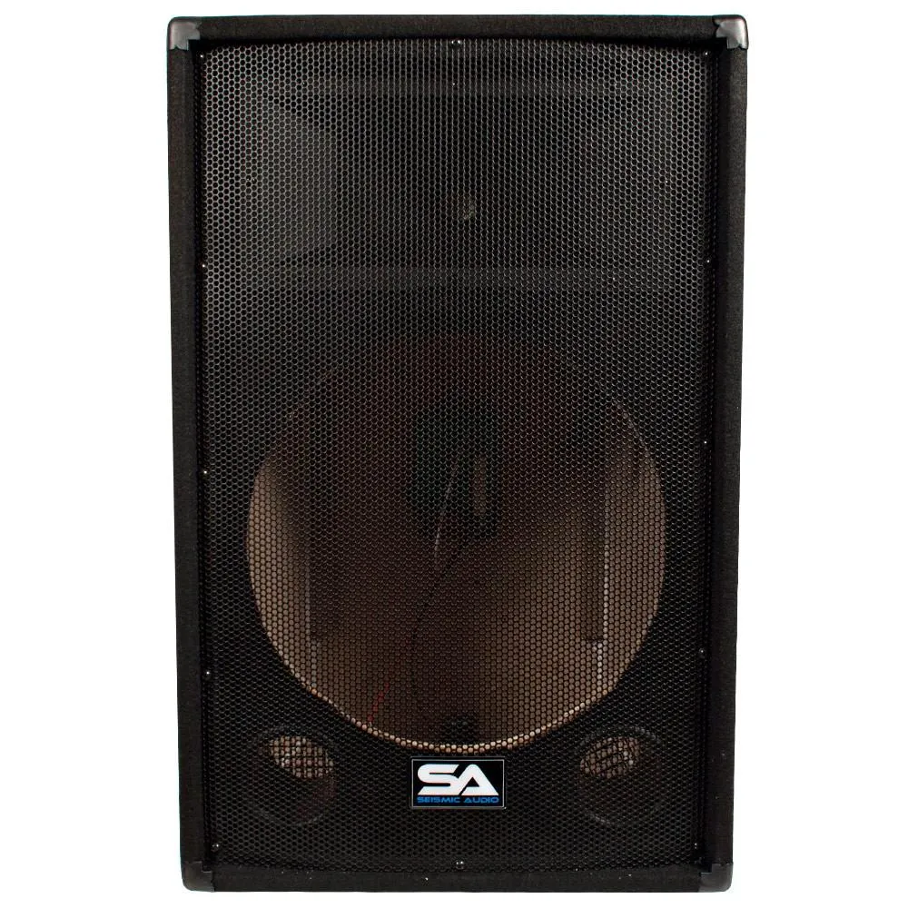 Pair of Empty 15 Inch PA / DJ / Band Speaker Cabinets with Titanium Horns