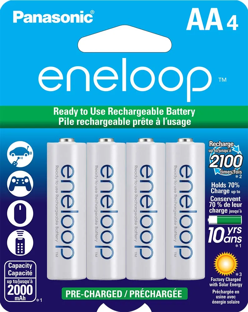 Panasonic Eneloop AA 2100 Cycle Ni-MH Pre-Charged Rechargeable Batteries