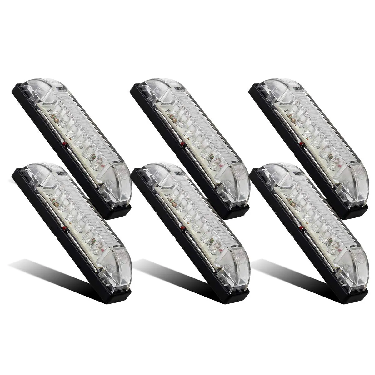 Partsam 4 Inch Marine Boat RV Clear LED Utility Strip Light Bar