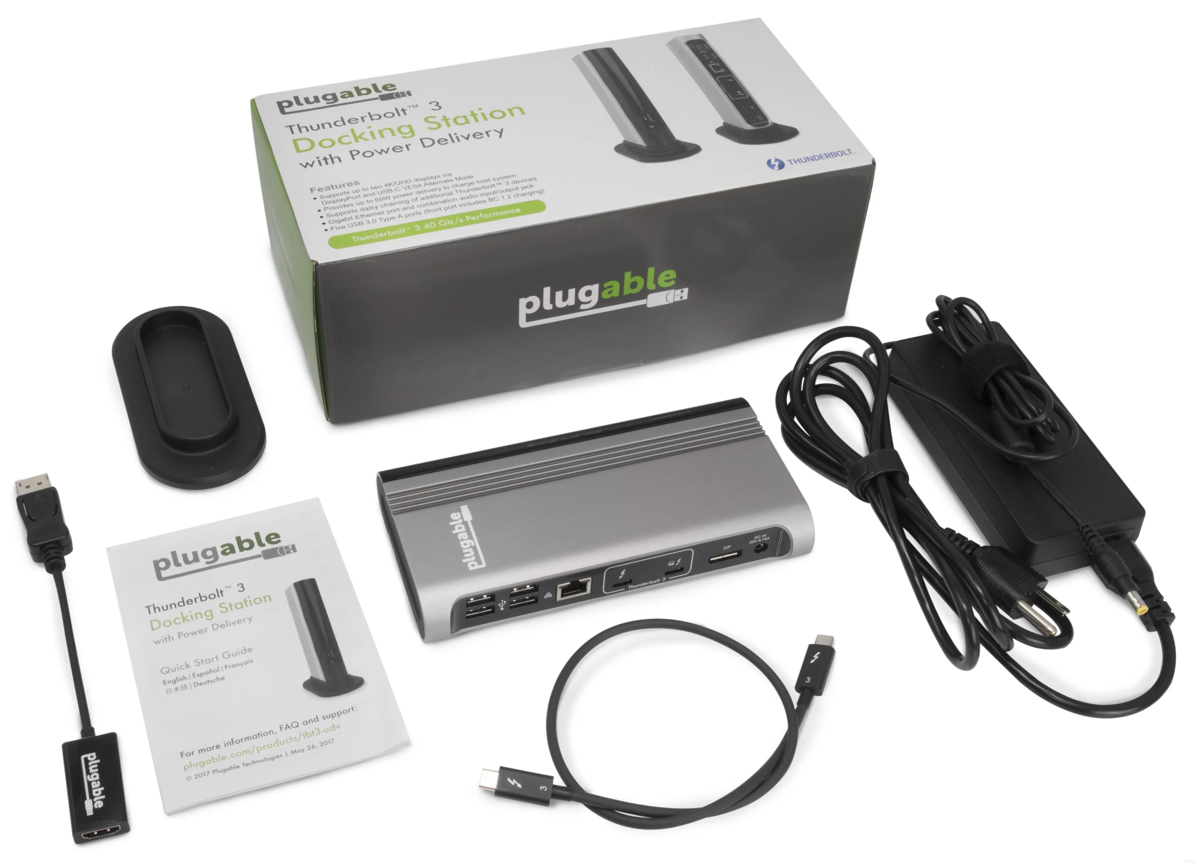 Plugable Thunderbolt™ 3 Dock with 60W Host Charging