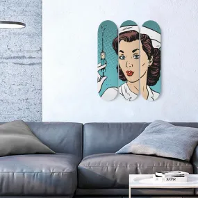 Pop Art Nurse with Needle Skateboard Wall Art