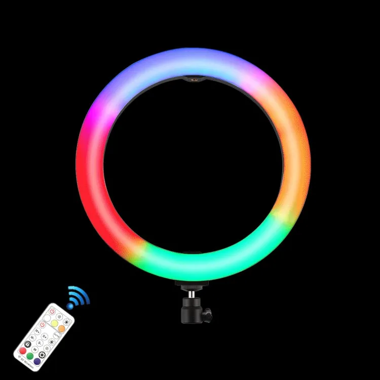 PULUZ 10.2 inch 26cm Curved Surface 168 LED Marquee LED RGBWW Dual-color Temperature Dimmable Ring Vlogging Photography Video Lights with Cold Shoe Tripod Ball Head & Remote Control & Phone Clamp