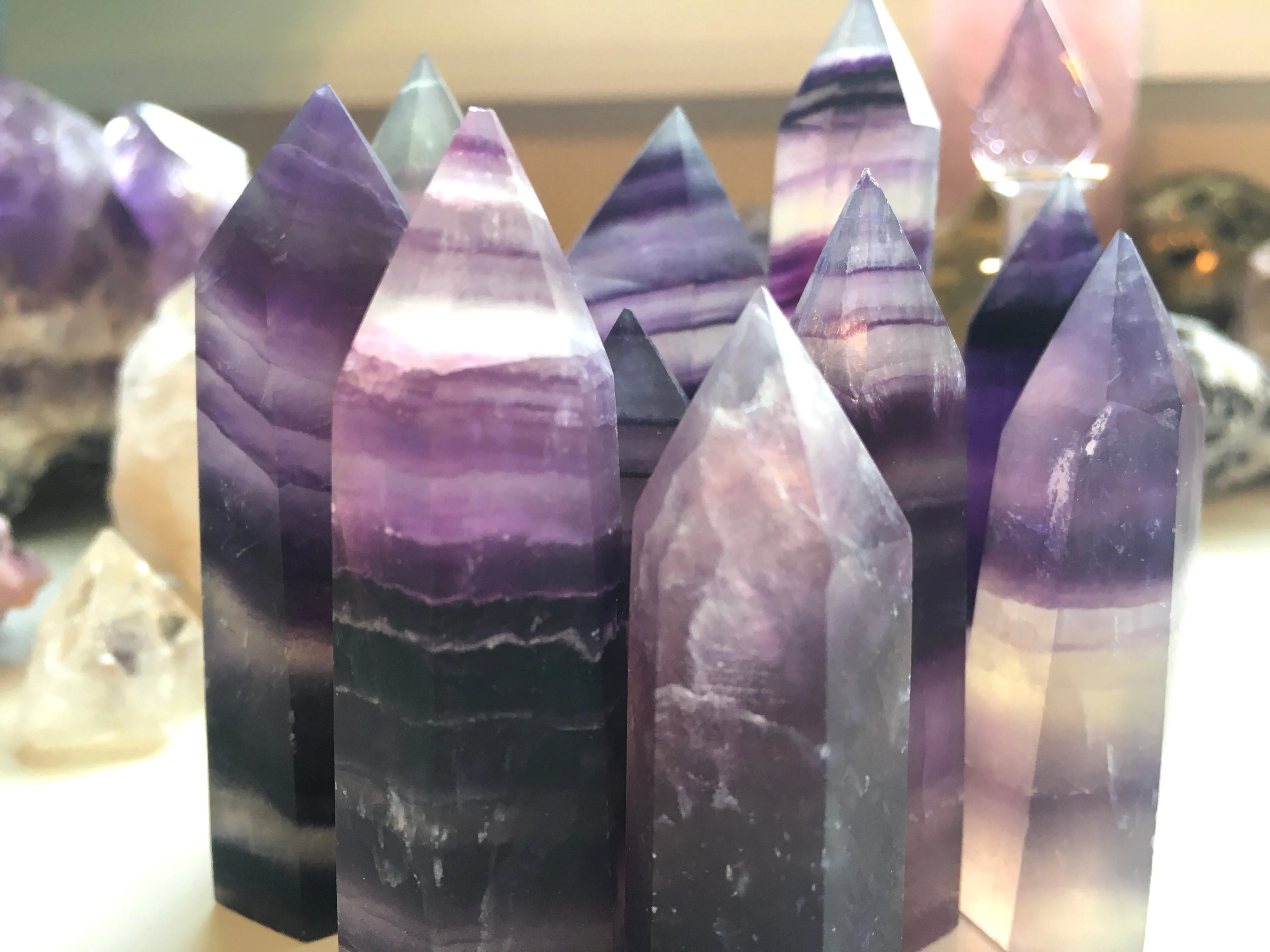 Raw Fluorite Mini Tower - Purple Towers