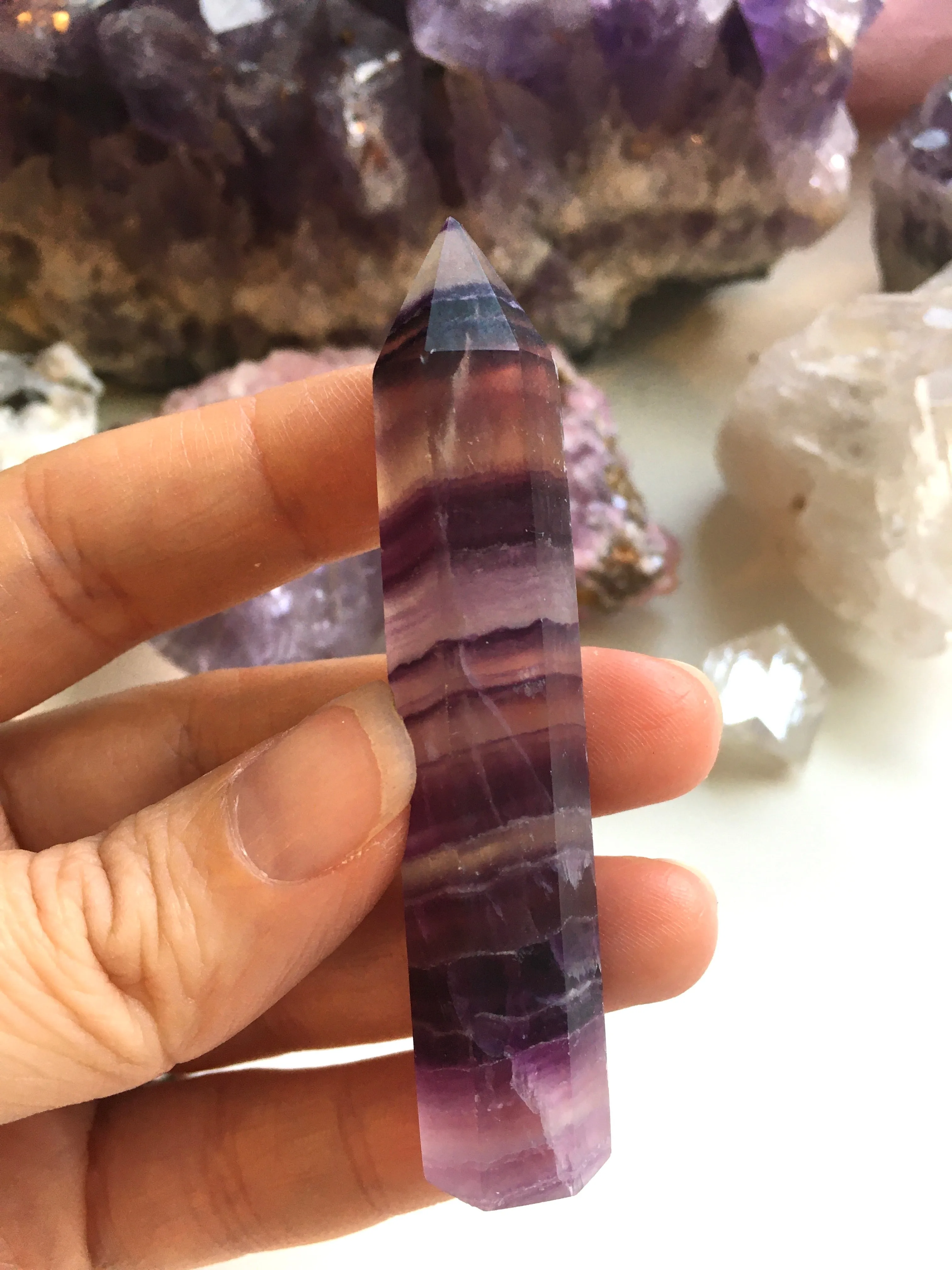 Raw Fluorite Mini Tower - Purple Towers