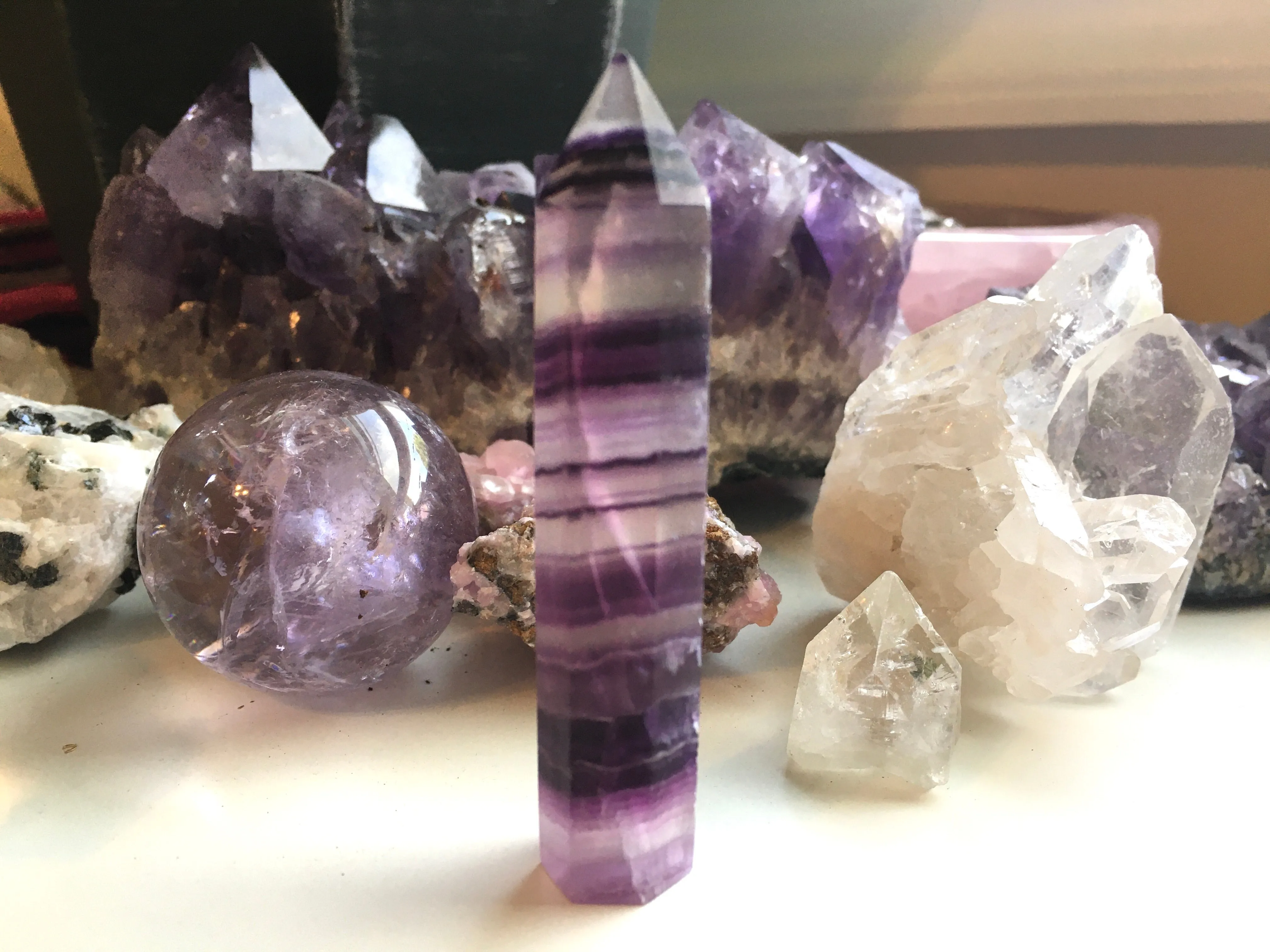 Raw Fluorite Mini Tower - Purple Towers