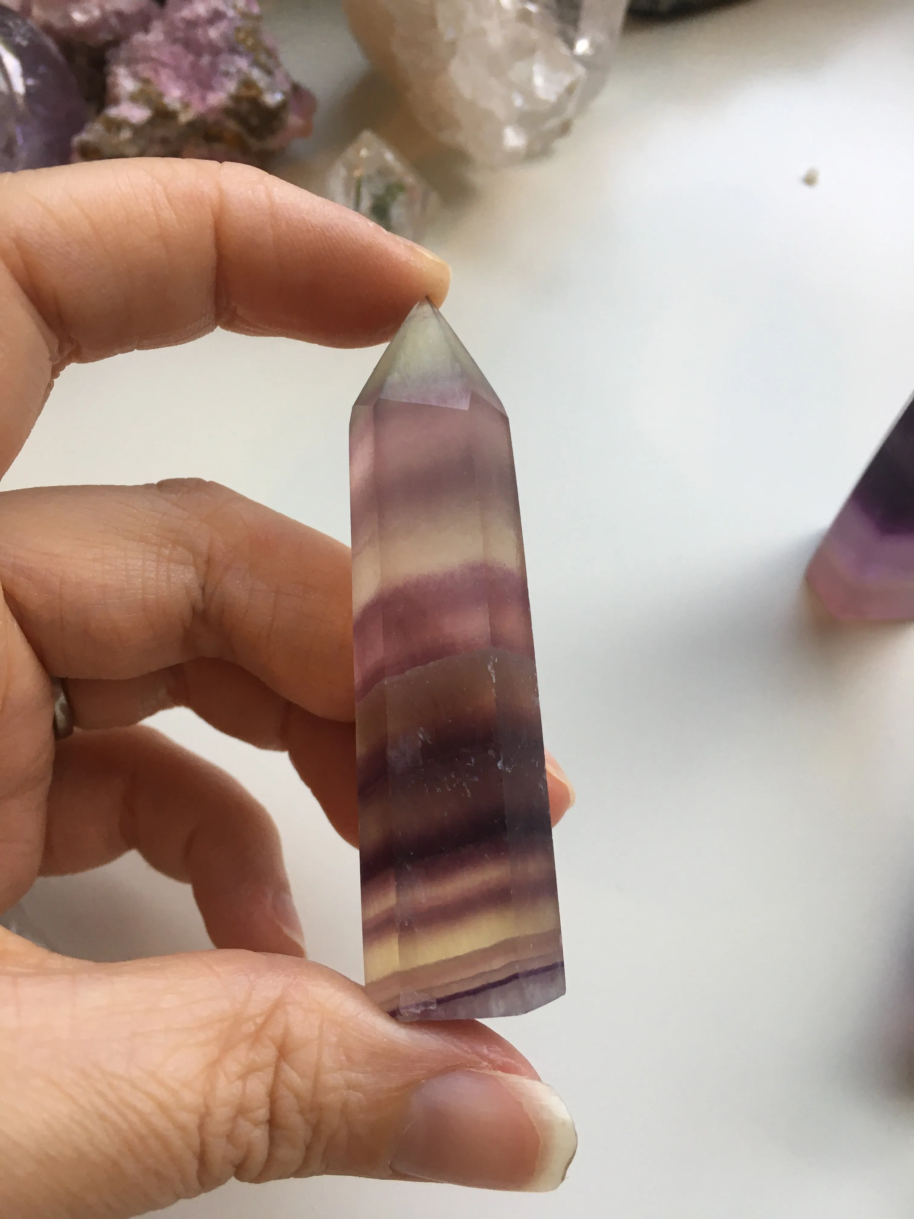 Raw Fluorite Mini Tower - Purple Towers