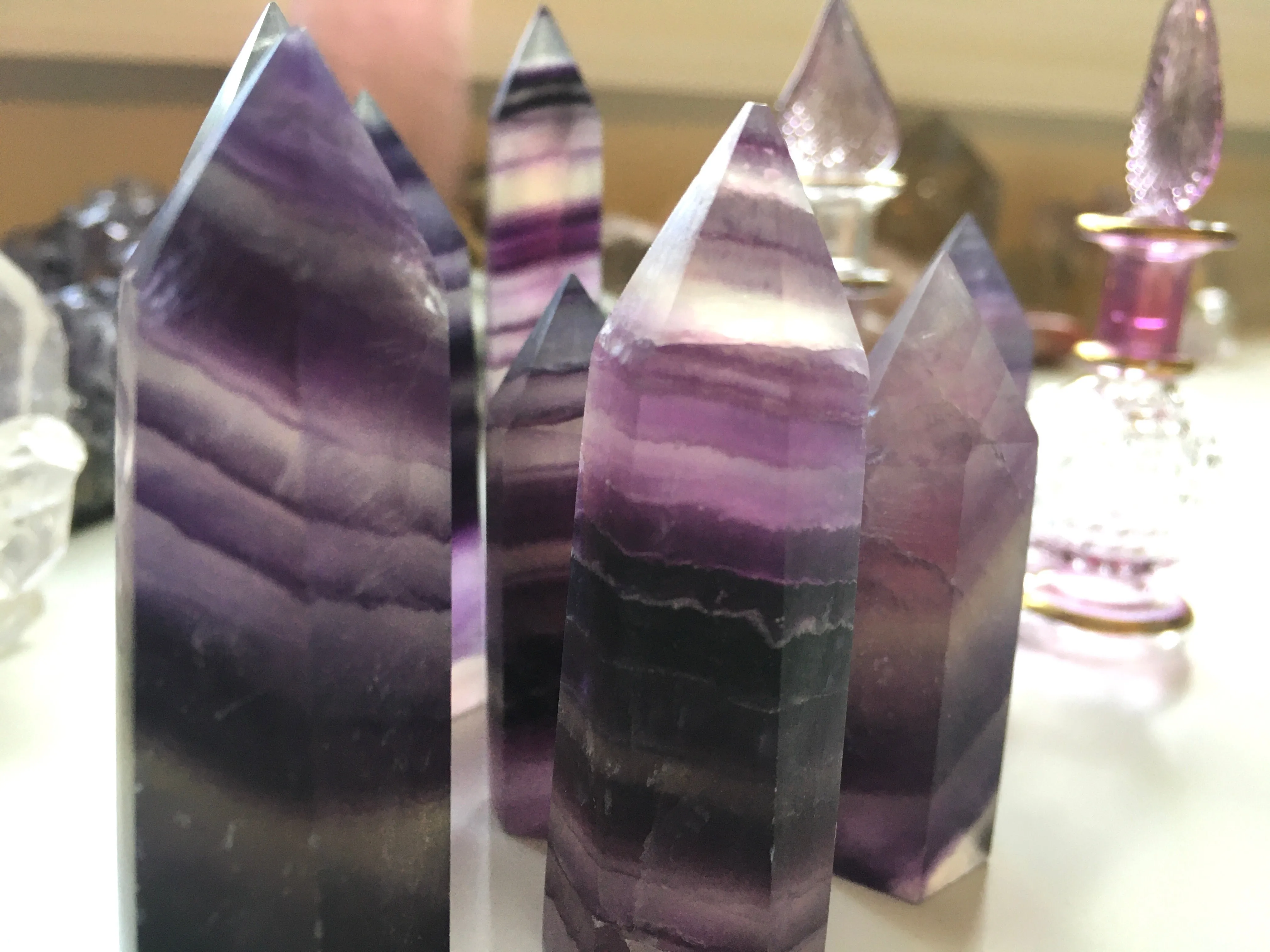 Raw Fluorite Mini Tower - Purple Towers