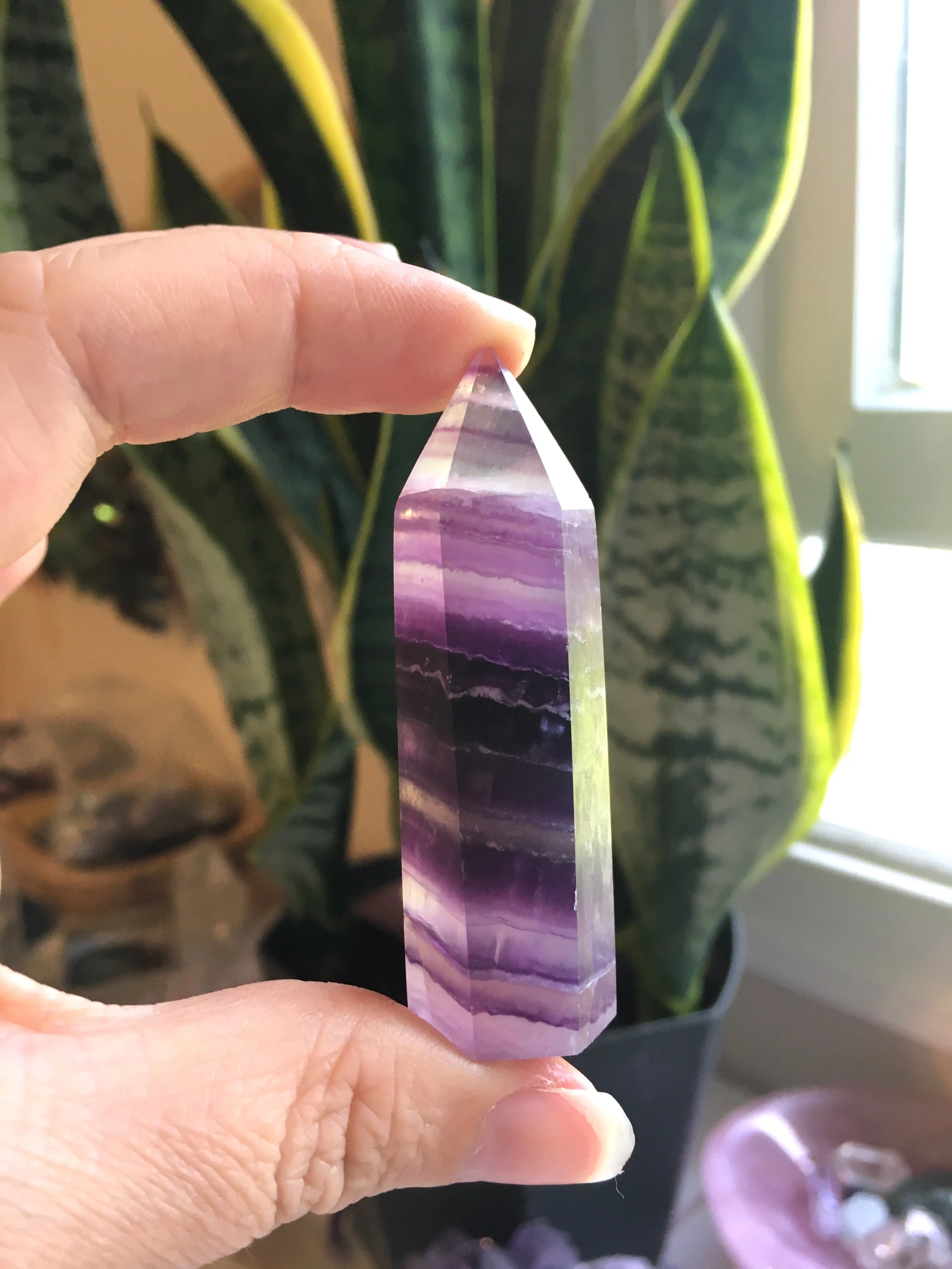 Raw Fluorite Mini Tower - Purple Towers