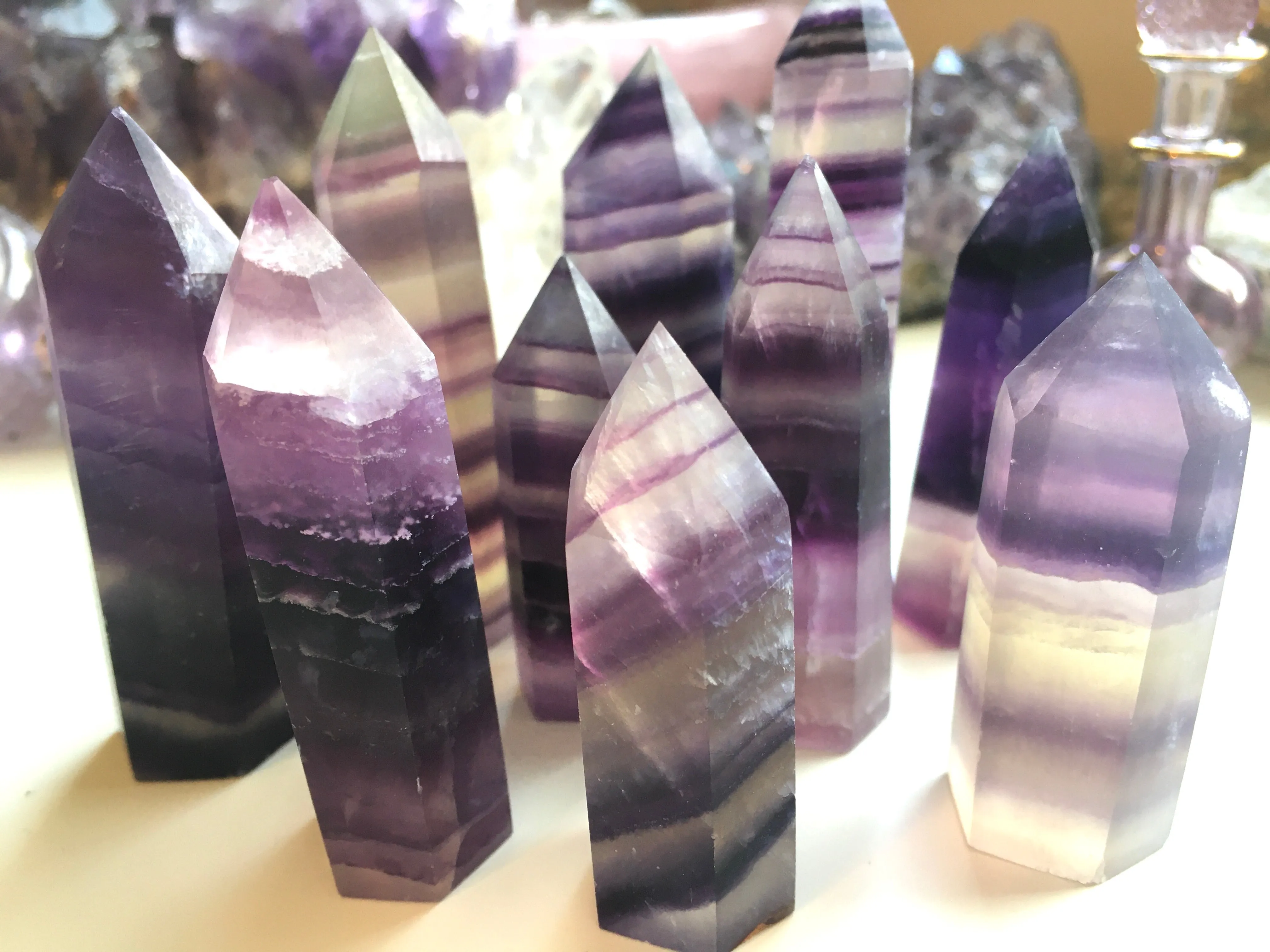 Raw Fluorite Mini Tower - Purple Towers