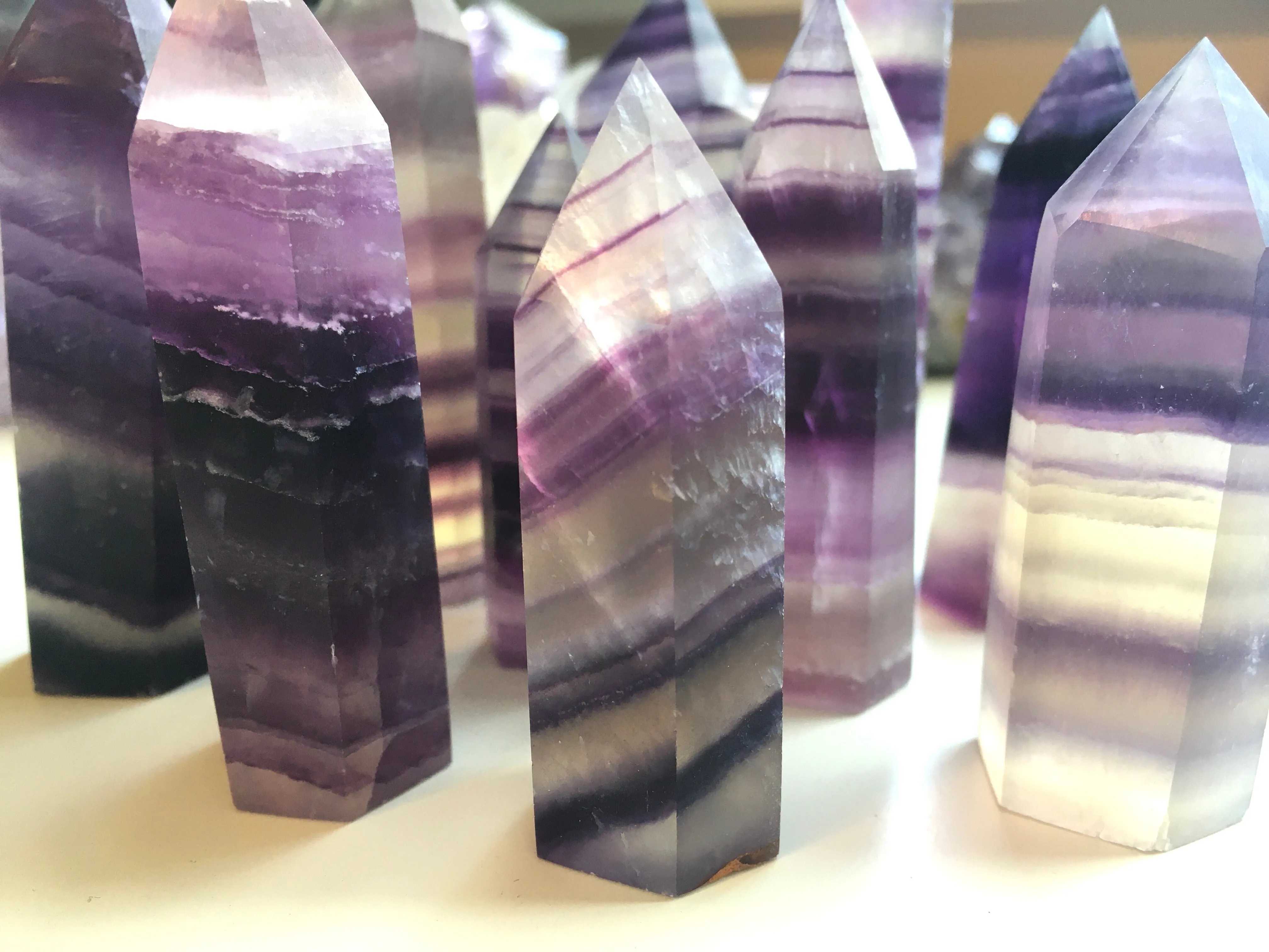 Raw Fluorite Mini Tower - Purple Towers