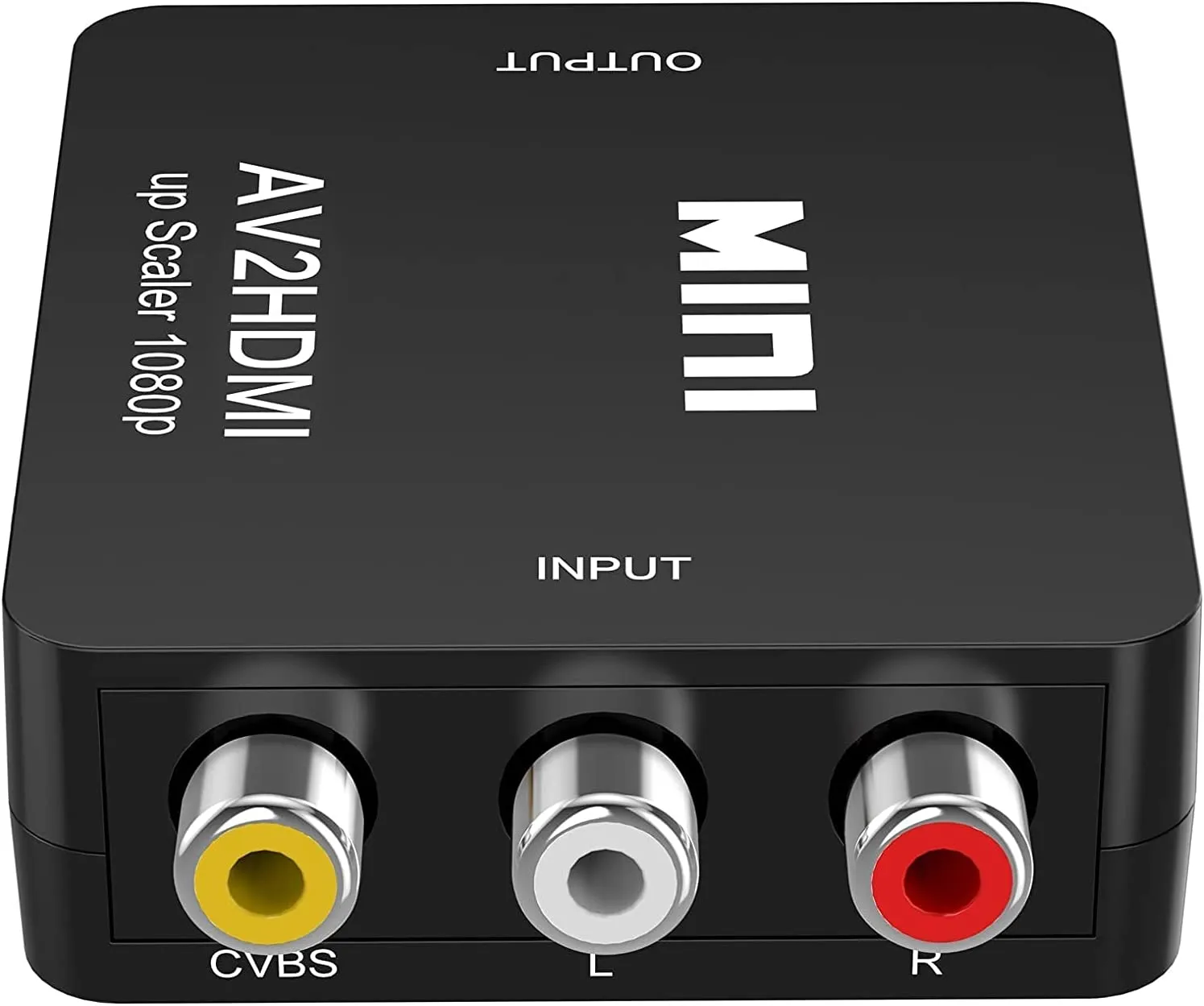 RCA Composite Mini AV2HDMI Adapter CVBS Video HD 1080P RCA to HDMI Converter, Audio Converter Adaptor (Black)