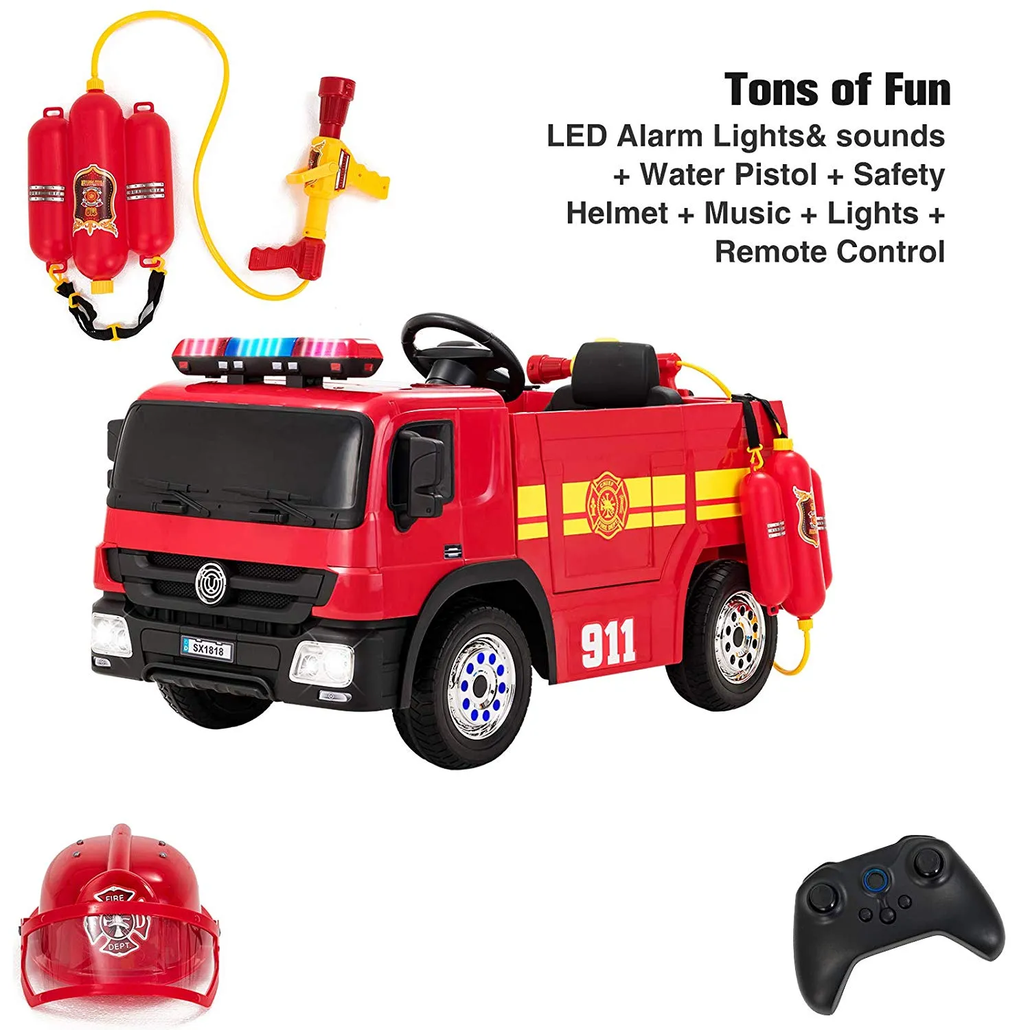 RiiRoo 12V Fire Engine