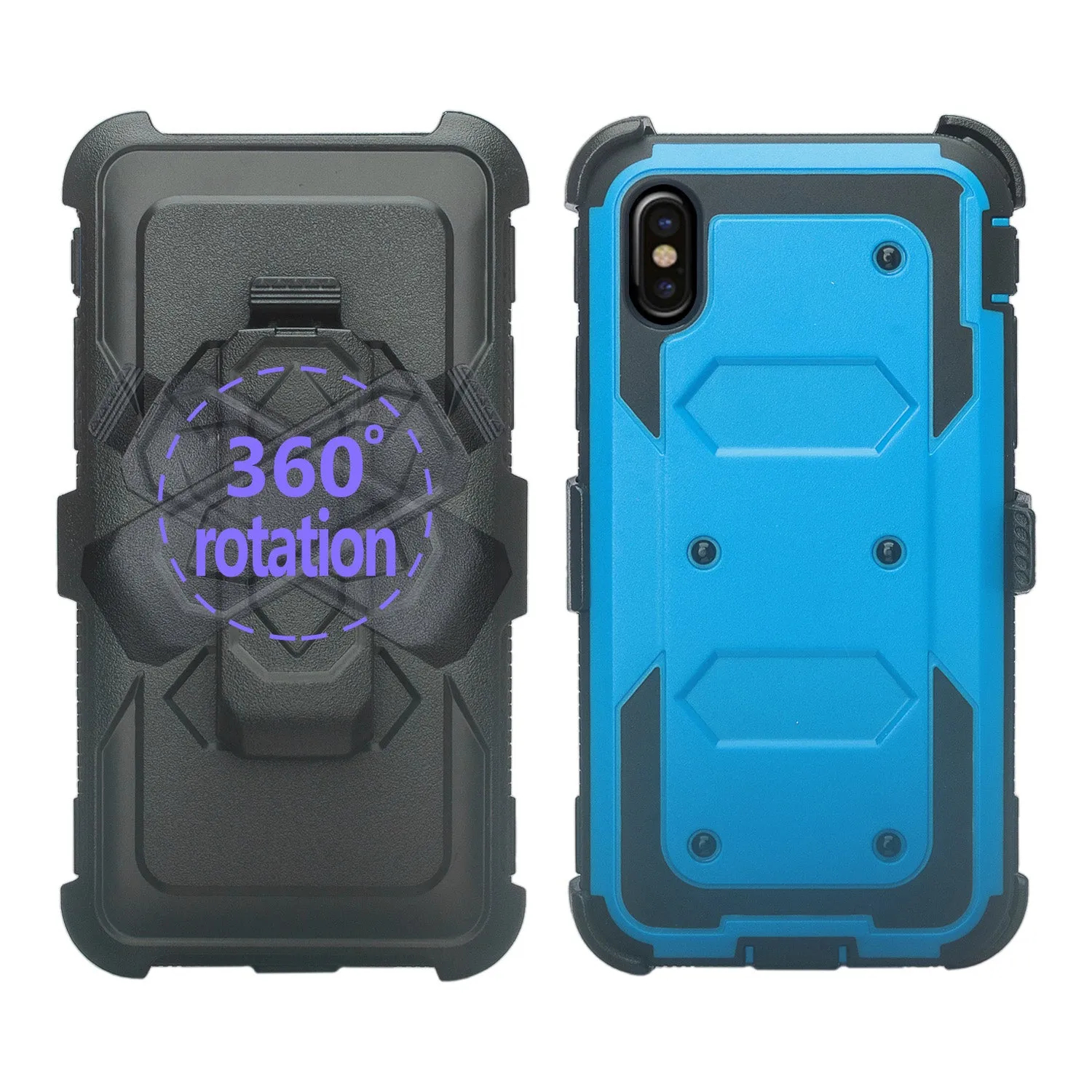 Samsung Galaxy A10e Case, Galaxy A10e Case, Triple Protection 3-1 w/ Built in Screen Protector Heavy Duty Holster Shell Combo Case - Blue