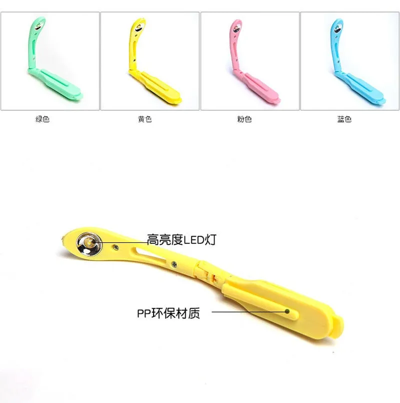 Sarah Wong Mini Portable LED Reading Lamp Energy-saving Travel Bedroom Night Light Book Bright Light with Clip Folder of Lights Flexible