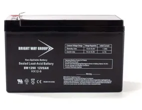 Sealed Lead Acid Battery, 12V 9AH, .187" Tabs